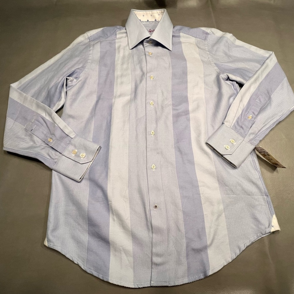 Robert Graham Niven Blue Mixed Print Button Down Dress Shirt Size 41/16